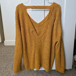 Mustard Yellow Open Back Sweater